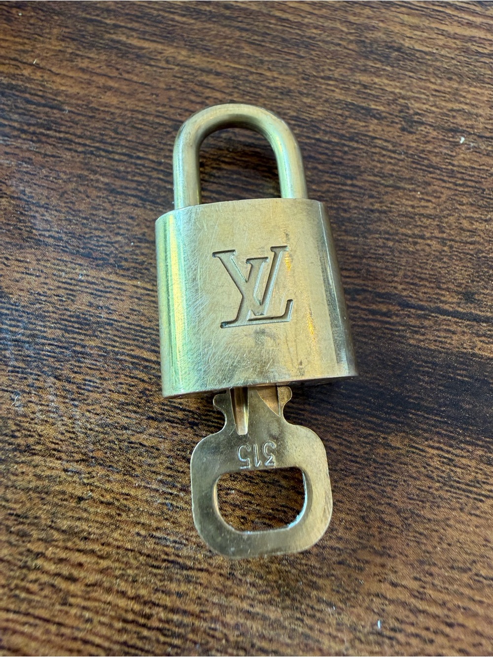 Authentic Louis Vuitton Brass Padlock and Key #315